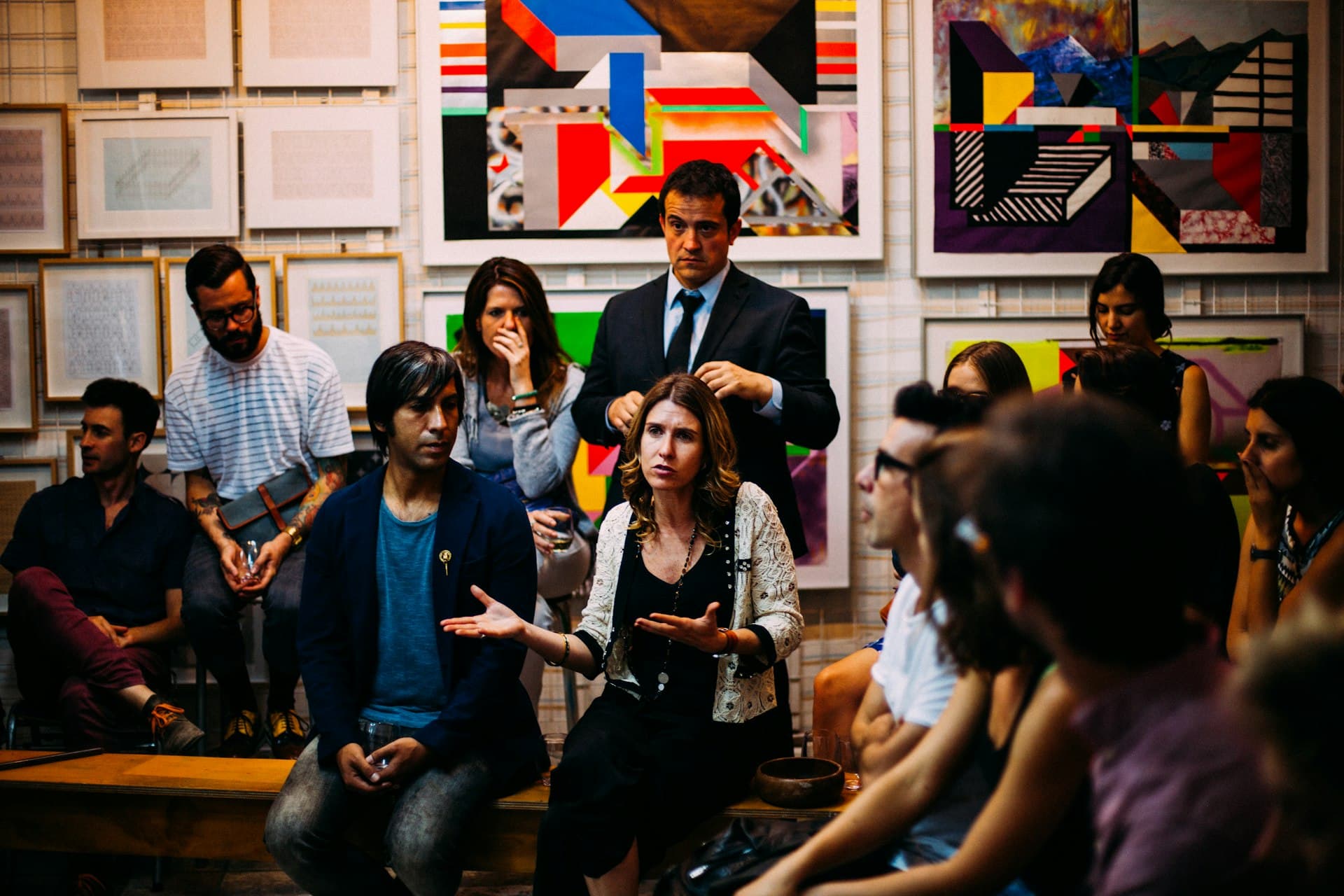 People learning together at a technology workshop